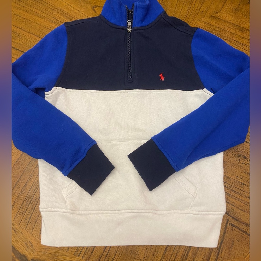 Polo Ralph Lauren Boys 1/4 Zip Pullover Fleece Top Size Small 8 Multi Color